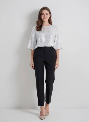 Top stretch manches 3/4 argent ESSENTIEL ANTWERP femme