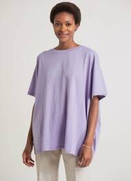 T-shirt coupe droite manches courtes violet AMERICAN VINTAGE femme