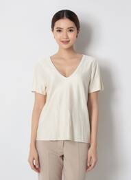T-shirt coupe droite manches courtes or MAJESTIC FILATURES femme