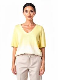 T-shirt coupe droite manches courtes jaune MAJESTIC FILATURES femme