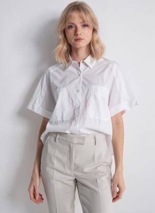 Chemisier manches courtes manches courtes blanc SESSUN femme