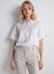 Chemisier manches courtes manches courtes blanc SESSUN femme