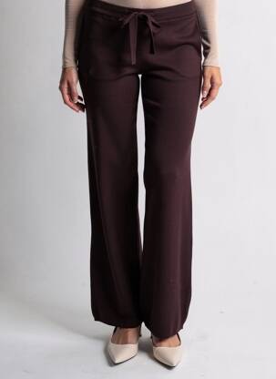 Pantalon droit stretch taille normale violet MAJESTIC FILATURES femme