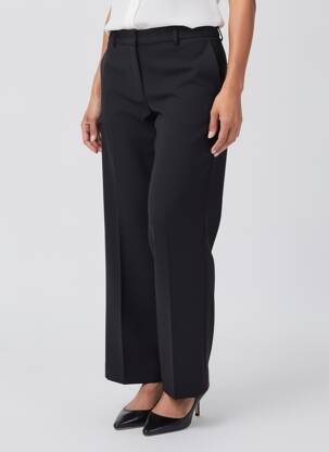 Pantalon droit tissage crêpe taille haute noir SESSUN femme