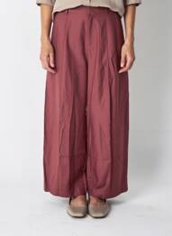 Pantalon large tissage popeline taille haute rouge AMERICAN VINTAGE femme