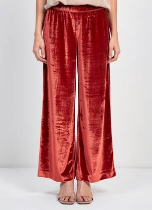 Pantalon large coupe fluide taille normale orange AMERICAN VINTAGE femme