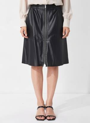 Jupe mi-longue coupe évasée noir BA&SH femme