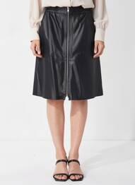 Jupe mi-longue coupe évasée noir BA&SH femme
