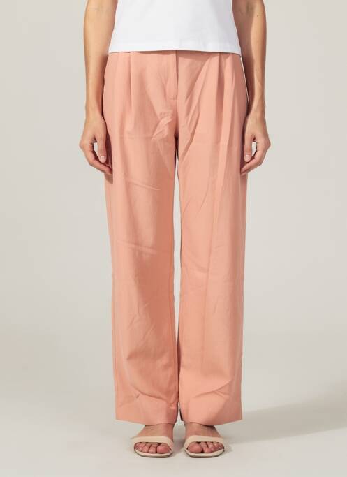 Pantalon large tissage popeline taille haute orange BA&SH femme