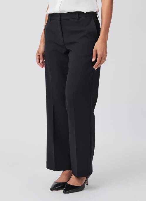 Pantalon droit tissage crêpe taille haute noir SESSUN femme