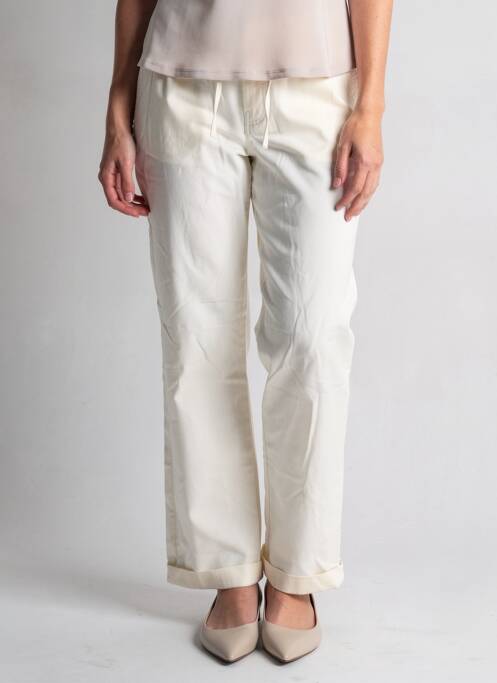 Pantalon droit tissage popeline taille normale beige ESSENTIEL ANTWERP femme