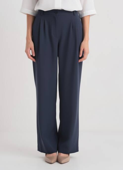 Pantalon large tissage popeline taille haute bleu AMERICAN VINTAGE femme