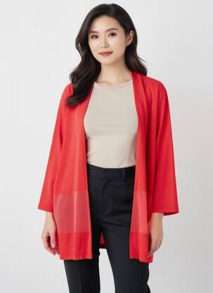 Veste casual coupe droite rouge TELMAIL femme