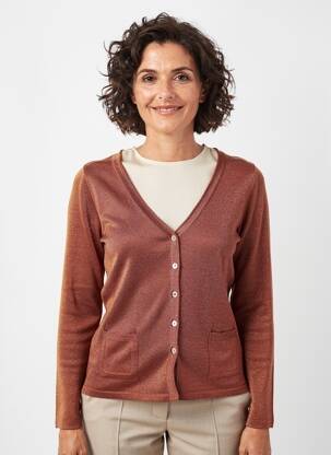 Gilet manches longues coupe cintrée marron TELMAIL femme