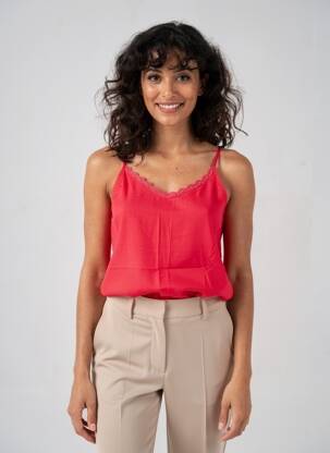 Top col v fines bretelles rose C'EST BEAU LA VIE femme
