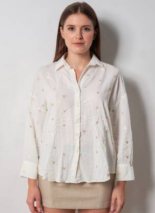 Chemisier coupe droite manches longues blanc MELYA MELODY femme