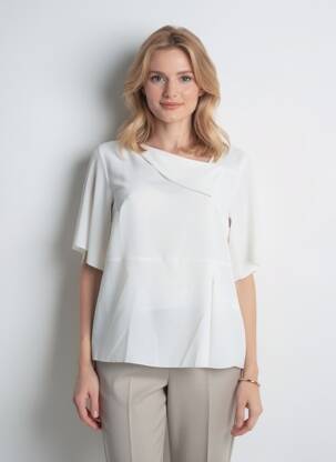 Tunique manches courtes col v blanc SPG WOMAN femme