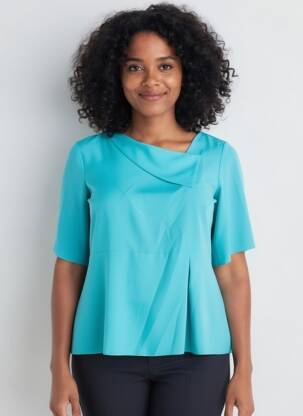 Tunique manches courtes col v bleu clair SPG WOMAN femme