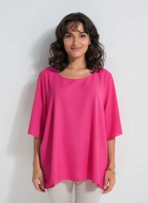 Tunique manches courtes col rond rose SPG WOMAN femme