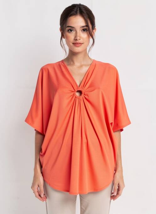 Tunique manches courtes coupe fluide orange 2W PARIS femme