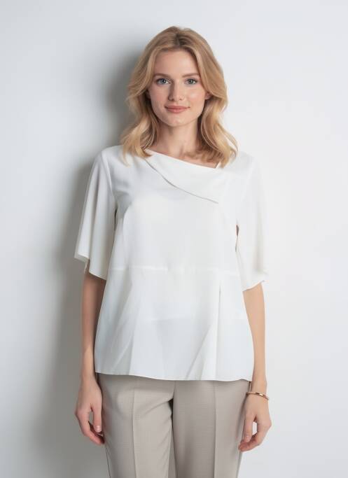Tunique manches courtes col v blanc SPG WOMAN femme