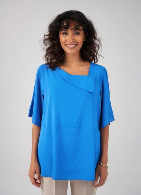 Tunique manches courtes col v bleu SPG WOMAN femme
