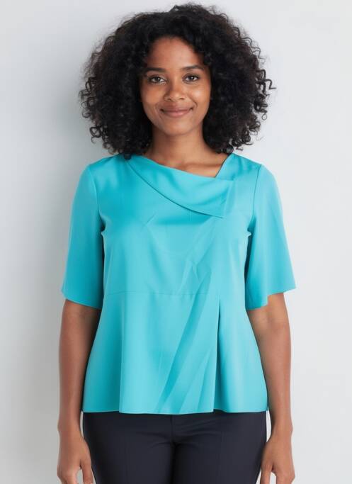 Tunique manches courtes col v bleu clair SPG WOMAN femme