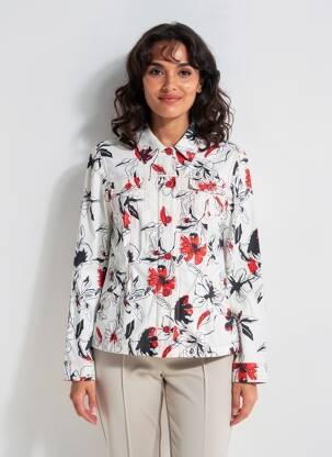 Veste casual col chemisier rouge FRANCE RIVOIRE femme