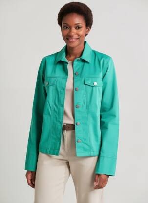 Veste casual poches vert FRANCE RIVOIRE femme