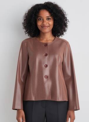 Veste casual epaulette marron GEVANA femme