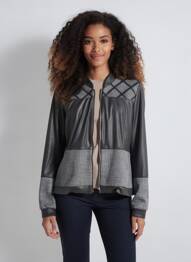 Veste casual tissage suedine noir FRANCE RIVOIRE femme