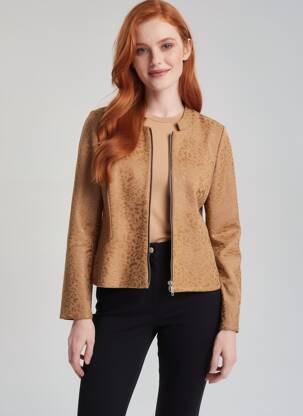 Veste chic col v beige GEVANA femme