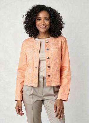 Veste casual col rond orange DIANE LAURY femme