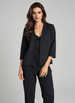 Veste casual epaulette noir GEVANA femme