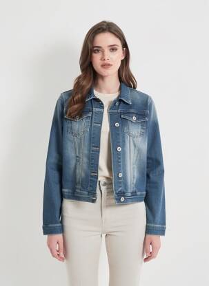 Veste casual poches bleu C'EST BEAU LA VIE femme