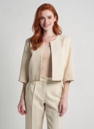 Veste chic tissage crêpe beige DIANE LAURY femme