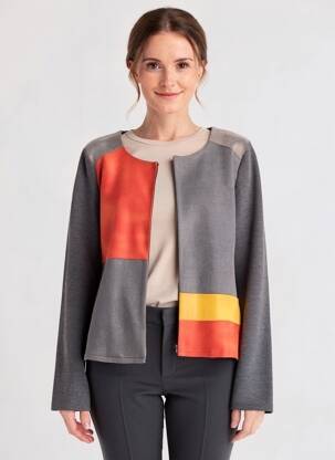 Veste casual col rond gris DIANE LAURY femme
