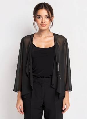 Gilet manches longues manches 3/4 noir FRANCE RIVOIRE femme