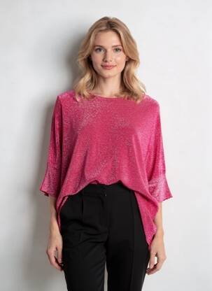 Pull coupe droite sans manche rose fonce D&Z FASHION femme