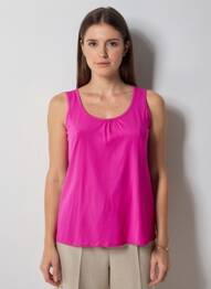 Top coupe fluide sans manche violet SPG WOMAN femme