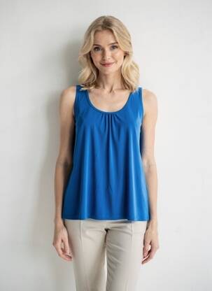 Top coupe fluide sans manche bleu SPG WOMAN femme