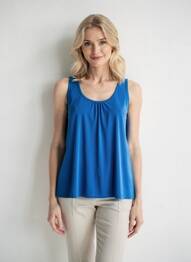 Top coupe fluide sans manche bleu SPG WOMAN femme