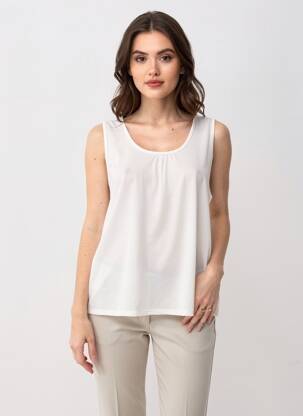 Top coupe fluide sans manche blanc SPG WOMAN femme