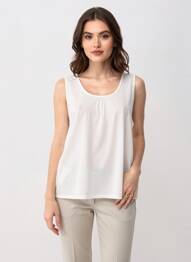 Top coupe fluide sans manche blanc SPG WOMAN femme