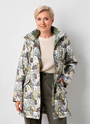 Imperméable capuche amovible a capuche vert CONCEPT K femme