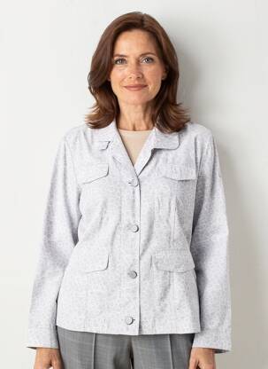 Veste casual poignets boutonnés avec fente bleu CONCEPT K femme