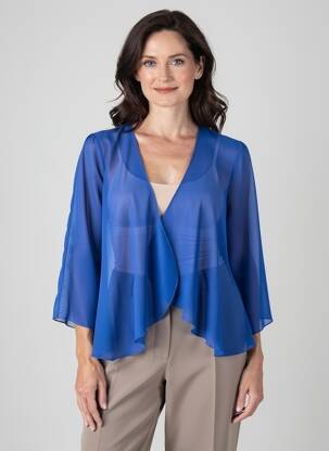 Veste chic col v bleu GREGORY PAT femme