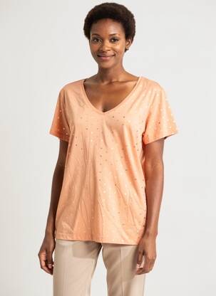 T-shirt coupe droite manches courtes orange KATMAI femme