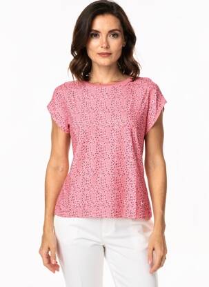T-shirt imprimé fantaisie manches courtes rose KATMAI femme