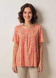 T-shirt imprimé fantaisie manches courtes rouge PLURIELLES femme